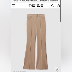 Reiss Beige Flare Trousers